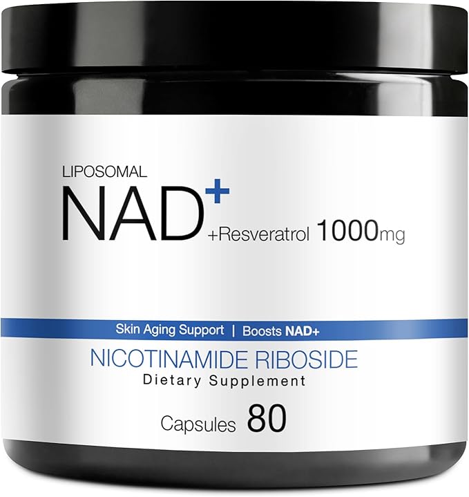 NAD Supplement - NAD Nicotinamide Riboside Resveratrol 1000mg for Men Women, Liposomal NAD Plus for Energy Anti-Aging, NR Supplement for Energy, Focus, Boost NAD+