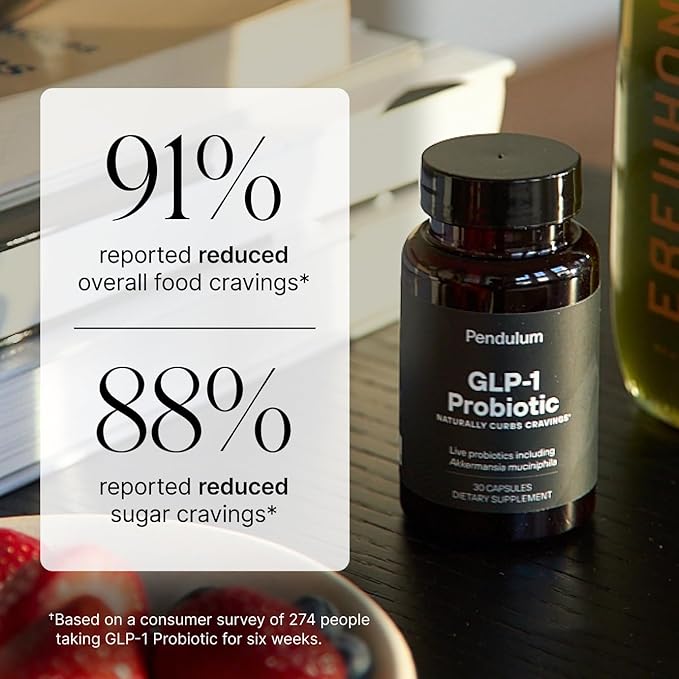 Pendulum GLP-1 Probiotic – Supports Appetite Control and Craving Management, Naturally | Improves Regularity & Gut Health with Akkermansia & Other Strains (30 Capsules)