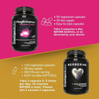 Intelligent Labs 2-in-1 Bundle of MagEnhance Magnesium Supplement (Magnesium L-Threonate Complex with Mg Glycinate and Mg Taurate) and Max Strength Berberine 500MG Capsules