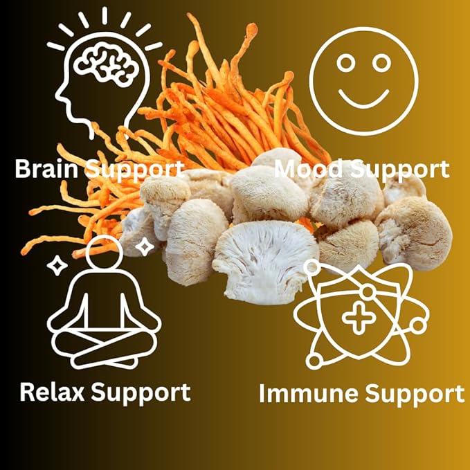 Morning Routine Mushroom Tincture, High Potency, Double Extracted, 60 Daily Doses, Lion's Mane and Cordyceps