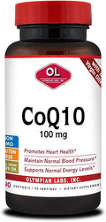 Olympian Labs Coenzyme Q10 100mg Softgels formulated with Extra Virgin Olive Oil, Heart Health Support, Cell Protection from Free Radicals