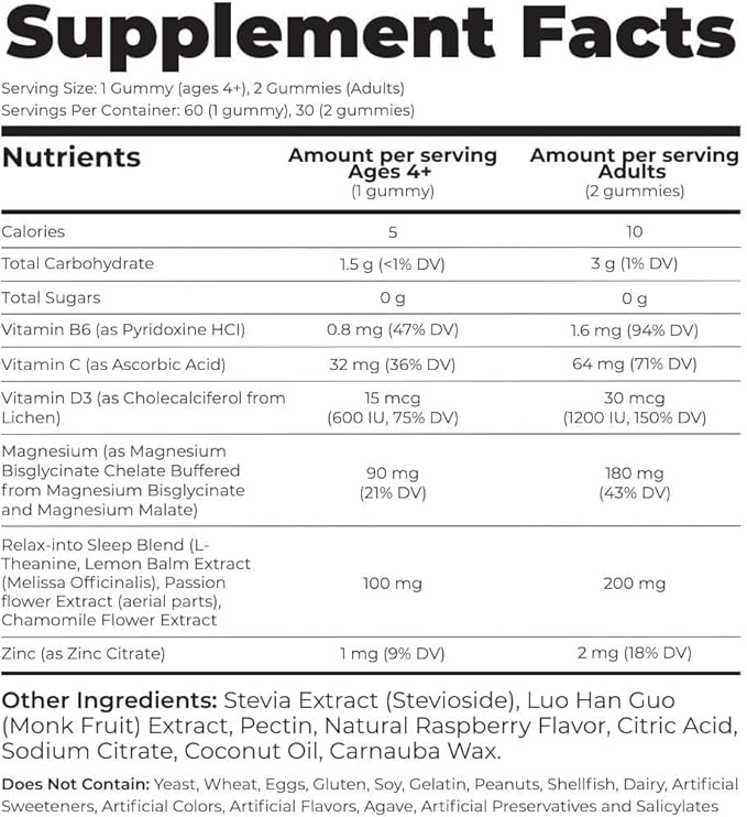 GLOWCO Magnesium Glycinate Sleep Gummies for Kids & Adults | Melatonin-Free, Natural Fast Sleep Aid Gummies (Pack of 2)