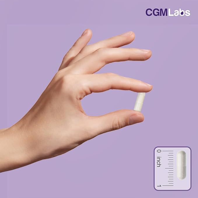 CGM Labs Magnesium Glycinate with Vitamin B6, 240mg Elemental Magnesium & 25mg B6, High Absorption for Sleep Support, Calm & Muscle Relaxation, Gentle on Stomach, Non-GMO, Gluten Free, 120 Capsules