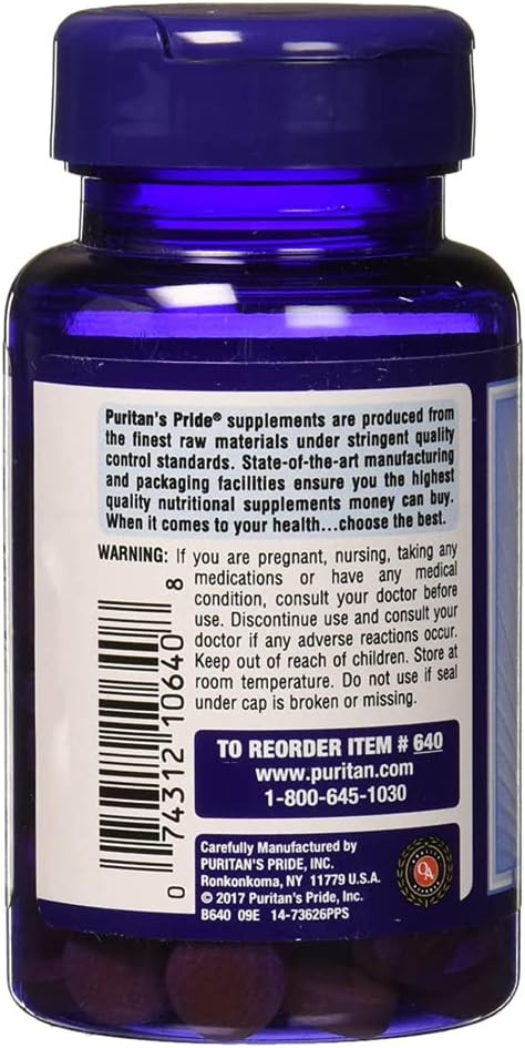 Puritans Pride Vitamin B-2 100 Mg Tablets, 100 Count