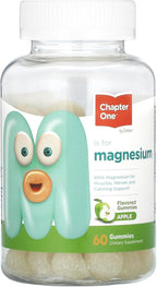 Zahler Chapter One Magnesium Gummies - Supports Calm for Kids - Chewable Magnesium Supplement Gummies to Support Muscle Function - Kosher, Dairy-Free & Gluten-Free - Apple, 60 Count