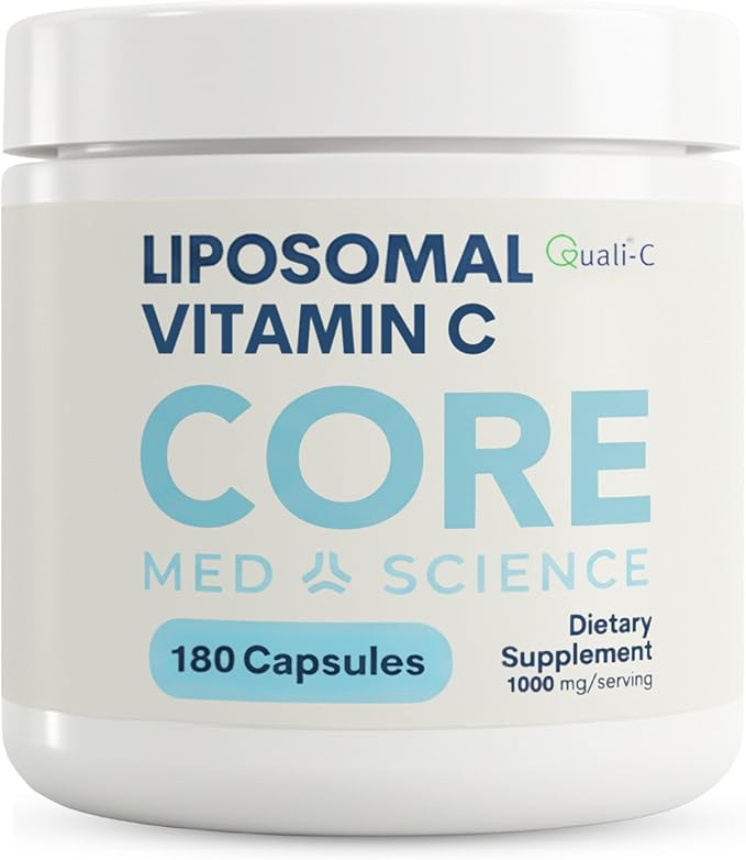 Core Med Science Liposomal Vitamin C, 1000mg - Physician Formulated Vitamin C Supplement for Immune Support, Collagen & Skin Health – 180 High Absorption Bioavailable Capsules, Made in USA