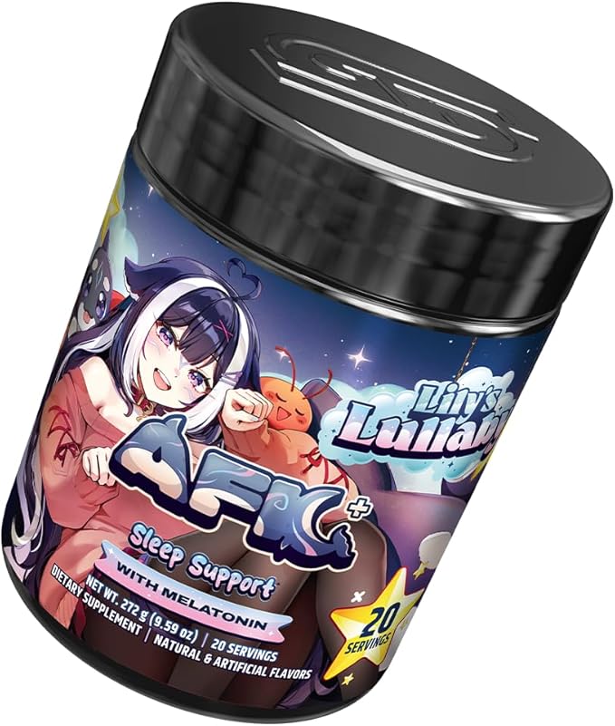 Gamer Supps AFK+® (with Melatonin): Lily's Lullaby Hot Cocoa by Shylily - 20 Servings - Keto Friendly Magnesium-Focused Sleep Support Supplement, Apigenin, Sugar Free
