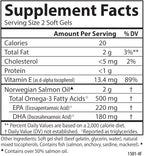 Carlson Salmon Oil, 500mg Omega-3s, Norwegian Wild-Caught Fish Oil, Sustainably Sourced, 180 Softgels
