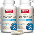 Jarrow Formulas Extra Strength L Theanine 200mg Dietary Supplement that Promotes Relaxation, Supplement for Relaxation Support, 60 Veggie Capsules, 60 Day Supply (Pack of 2)