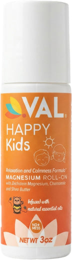 VAL Magnesium Roll-On for Kids | Gentle Zechstein Magnesium Chloride | Relaxation for Daytime & Bedtime | Calm & Mood Support | with Chamomile, Shea Butter & Essential Oils | USA Made | 3oz