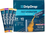 DripDrop Hydration Packets - Tropical Variety Pack - Single Serve Electrolytes Powder Drink Mix - Mango, Açaí, Passion Fruit, Piña Colada - Non-GMO, Gluten Free, Vegan - 32 Sticks