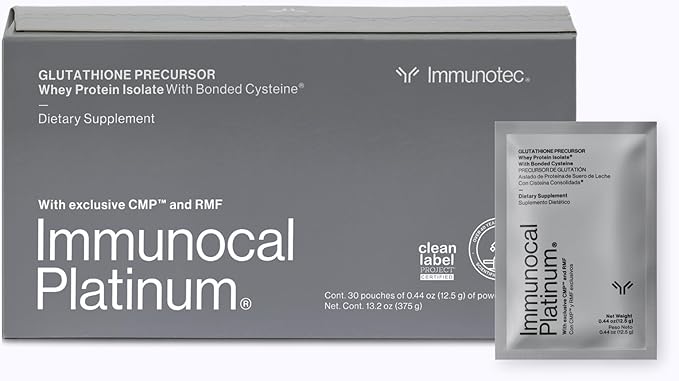 Immunocal Platinum Glutathione Precursor – Advanced Cellular Support with CMP™ & RMF™ – Immune Support, Antioxidant Defense & Healthy Aging – Sugar-Free, Lactose-Free – 30 Servings