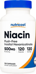 Nutricost Niacin (Flush-Free) Inositol Hexanicotinate 500mg, 120 Capsules, Vitamin B3