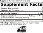 Organic Maca Root Capsules (High Potency), Non-GMO Verified Supplement - 120 Capsules, 2 Month Supply