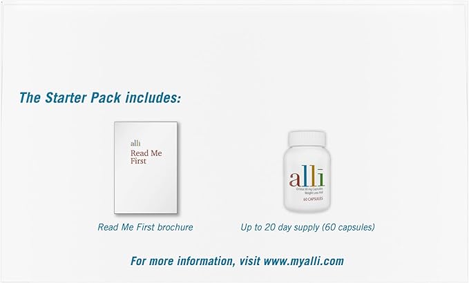 alli Diet Weight Loss Supplement Pills, Orlistat 60mg Capsules Starter Pack, Non prescription weight loss aid, 60 count(Pack of 1)