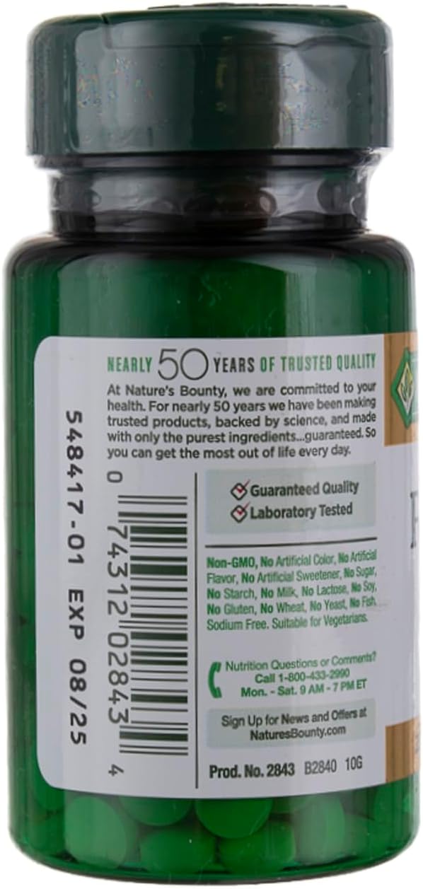 Nature's Bounty Folic Acid 800 mcg Tablets Maximum Strength 250 Count (Pack of 6)