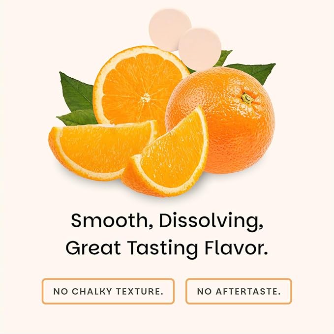 EZ Melts Vitamin C - Daily Vitamin for Antioxidant & Immune Support - No Artificial Flavors - Non-GMO & Sugar-Free - Orange Citrus - 120 Dissolvable Tablets (60 Servings)