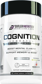 COGNITION High Potency Brain Nootropic Focus Supplement: Best Nootropic and Energy Pills for Mental Clarity, Memory, Studying, Gaming, and Work | Alpha GPC, Dynamine, Caffeine, L Theanine , 60 Count