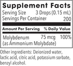 Allergy Research Group Liquid Molybdenum Supplement - Sulfur Metabolism Support, Detox, Uric Acid, Trace Minerals, 25mcg Liquid Drops - 1 Fl Oz