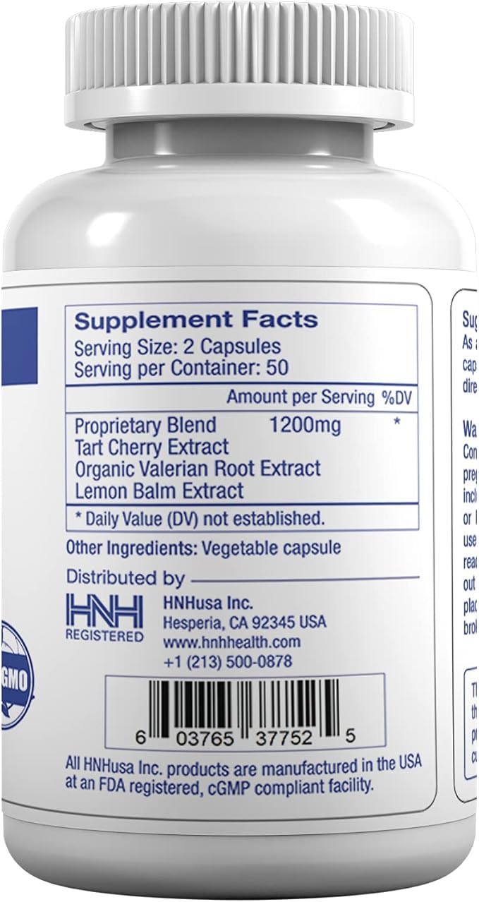 Dr.K&C SleepZen7 Sleep Supplement – All Natural Botanical Plant Sourced 1200 mg 200 Veggie Capsules Sleeping Support Organic Tart Cherry Valerian Root Extract No Filler Non GMO 2pk
