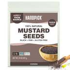 HANDPICK Culinary Black Mustard Seeds (397g/14oz), Gluten free, 100% Raw, Sourced from India, Packed in Resealable Zip Lock Pouch | All Natural - Easy to Use