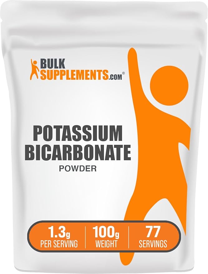 BulkSupplements.com Potassium Bicarbonate Powder - Potassium Bicarbonate Food Grade, Mineral Supplement - 1.3g per Serving, 100g (3.5 oz) (Pack of 1)