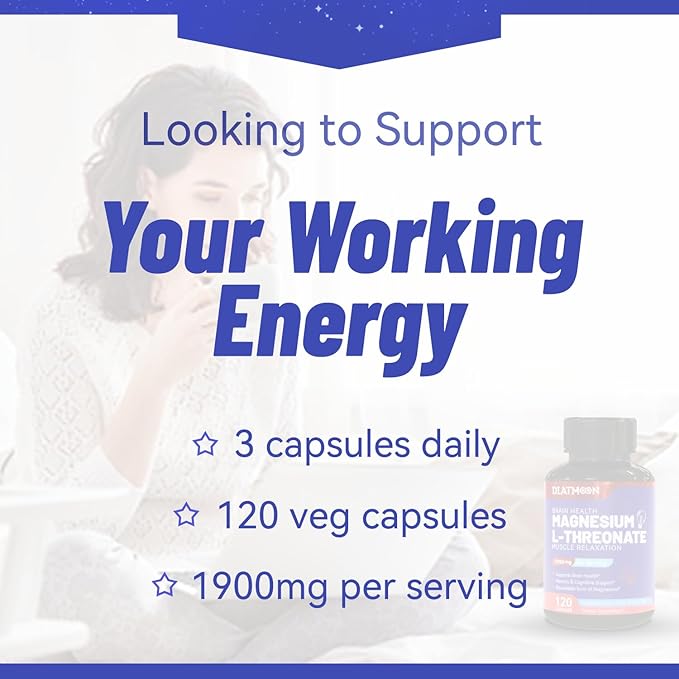 Magnesium L-Threonine Capsules, 1900mg Magnesium Threonine Supplement, Magtein, Sleep and Cognitive Support, Non GMO, Gluten Free - 240 Veg Capsules