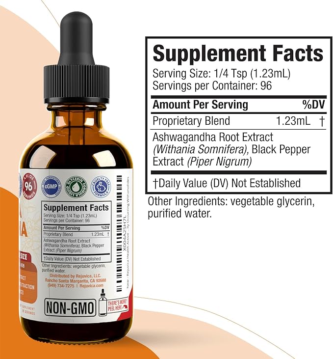 Rejuvica Health Active Iodine + Active Ashwagandha 4oz Bundle - Energy & Stress Support Bundle - Advanced Liquid Delivery
