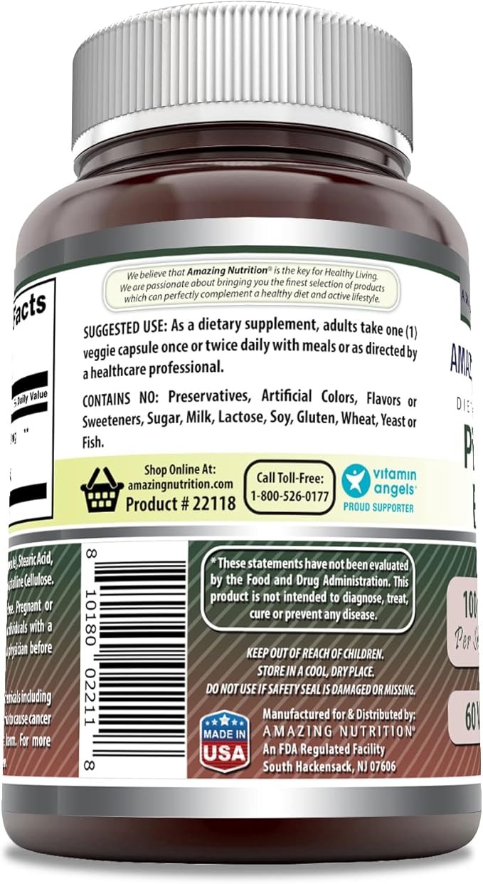 Amazing Formulas Pine Bark Extract 100 Mg | Vegetarian Capsules Supplement | Non-GMO | Gluten-Free | Non-GMO | Gluten-Free | 1 Pack | 60 Count