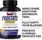 Force Factor Prostate Advanced, Health Supplement for Men for Reducing Nighttime Bathroom Trips, Bladder & Urinary Relief, with Saw Palmetto, Beta-Sitosterol, 180 Tablets (1-Pack)