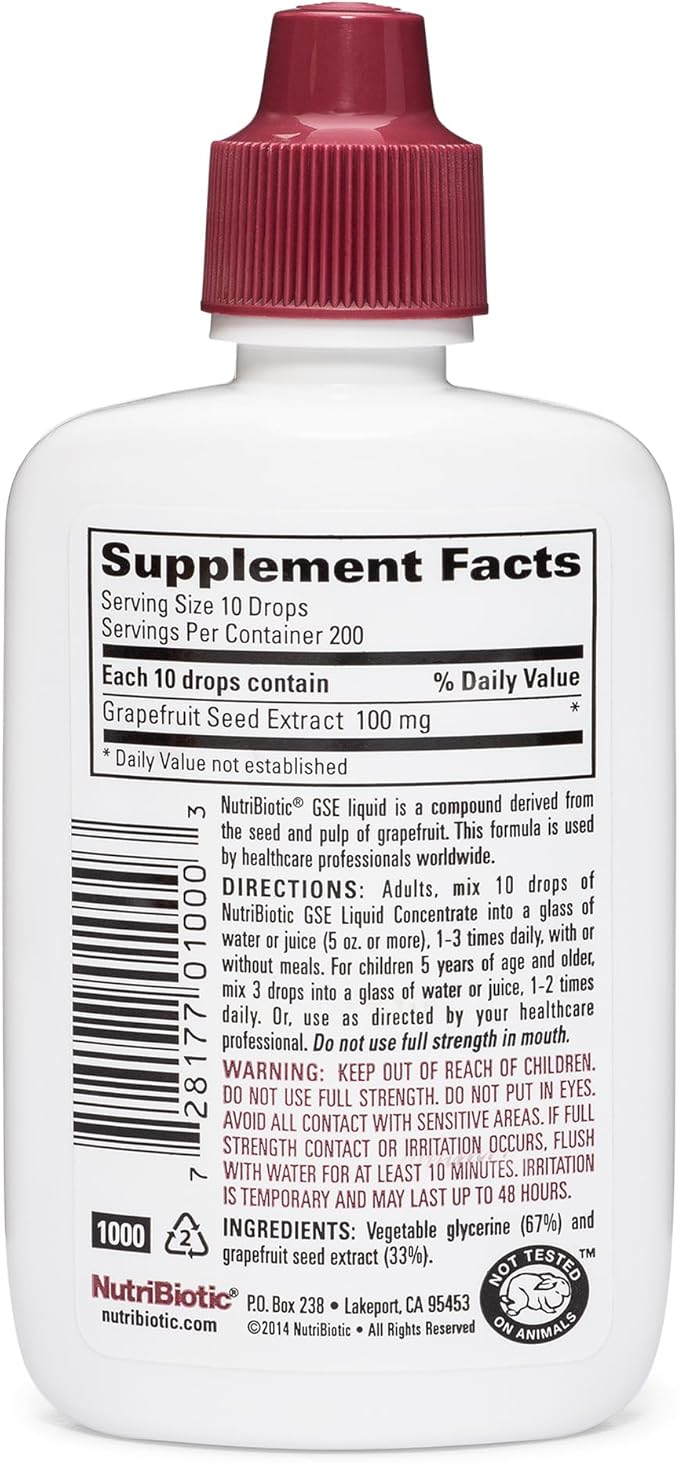 NutriBiotic – GSE, 2 Oz Liquid | The Original Grapefruit Seed Extract Premium Concentrate with Bioflavonoids | Potent Immune & Overall Health Support | Vegan, Gluten Free, Non-GMO