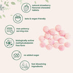 Micro Ingredients Vitamin B12 5,000 mcg | Methylcobalamin – 240 Chewable Tablets | Fast Dissolve, Natural Strawberry Flavor | Vegan, Non-GMO, Gluten Free