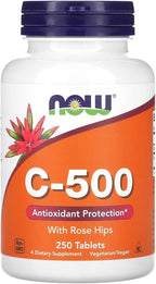 NOW Foods Supplements, Vitamin C-500 Calcium Ascorbate, Antioxidant Protection*, 250 Veg Capsules