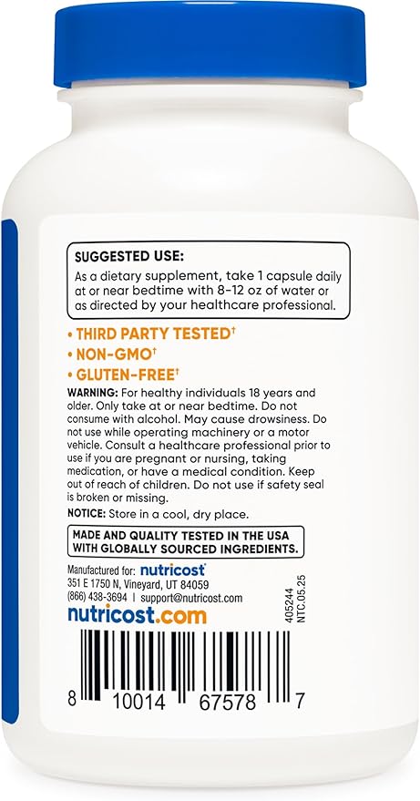 Nutricost Melatonin 10mg, 240 Capsules, Non-GMO & Gluten Free