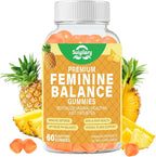 Suiyilary Feminine Probiotics Gummies, Vaginal Health & Women's pH Balance Gummy Supplement with Cranberry Pineapple Powder, Sugar Free Vegan, 60 Count (Pineapple)