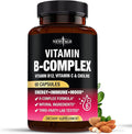 Vitamin B Complex for Men & Women - Made in USA - B-Complex: B1, B2, B3, B5, B6, B7, B8, B9, B12 with Vitamin C, Choline, Inositol - Energy, Brain & Heart Support Supplement - 60 Vegan Capsules