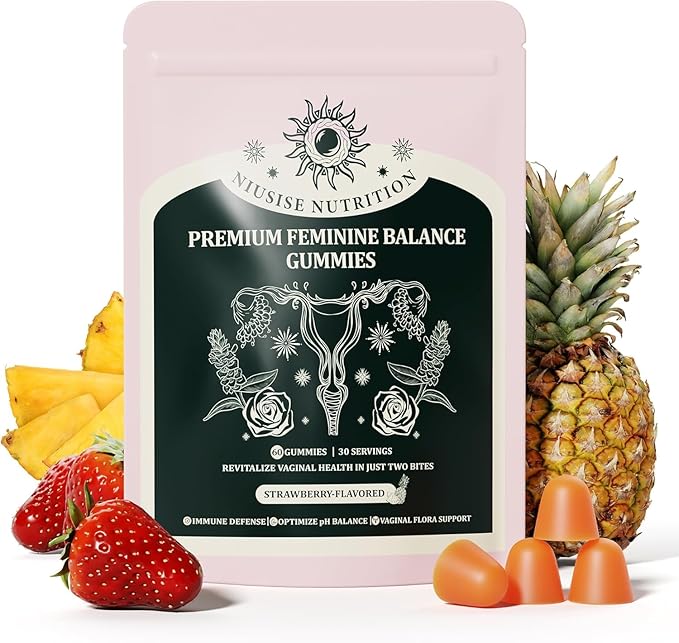 NIUSISE Feminine Balance Gummies, Premium Balance Supplement for Women PH Health, Immune Support, Vegan, Gluten-Free - Hawaiian Pineapple - 120 Gummies - 60 Servings 2 Pack.