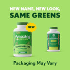 Amazing Grass Greens Blend Superfood Capsules: Super Greens with Organic Spirulina, Chlorella, Beet Root Powder, Digestive Enzymes & Probiotics, 150 Capsules (Packaging May Vary)