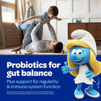 The Smurfs Kids Probiotic Gummies with 1 Billion CFU Probiotics & Prebiotics Chewable Probiotic Kids for Digestive Support, Healthy Gut & Immune Health | Ages 3+ | Made with Real Fruit | 80 Count
