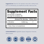 L Citrulline 3000mg Supplement (360 Capsules) Support L Arginine & Nitric Oxide Pills - L-Citrulline For Men & Women - Muscle Recovery & Pump Supplement - 3rd Party Tested, Vegan, Non-GMO - USA Made