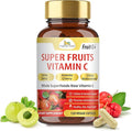 Organic Veda Fruit C+ Vitamin C Complex - 1250mg Organic Whole Food Vitamin C Supplement with Citrus Bioflavonoids, Acerola & Amla - Daily Antioxidants, Immunity, Collagen Boost - 120 Vegan Capsules