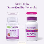 BariMelts Biotin 5000mcg, 180 Fast-Dissolving Tablets (6-Month Supply), Sugar-Free Bariatric Vitamins for Women, Natural Strawberry Flavor