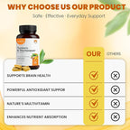 Turmeric Curcumin 1500mg with Black Pepper 5mg – High Potency, Vegan Capsules – Non-GMO, Gluten-Free – 120 Count