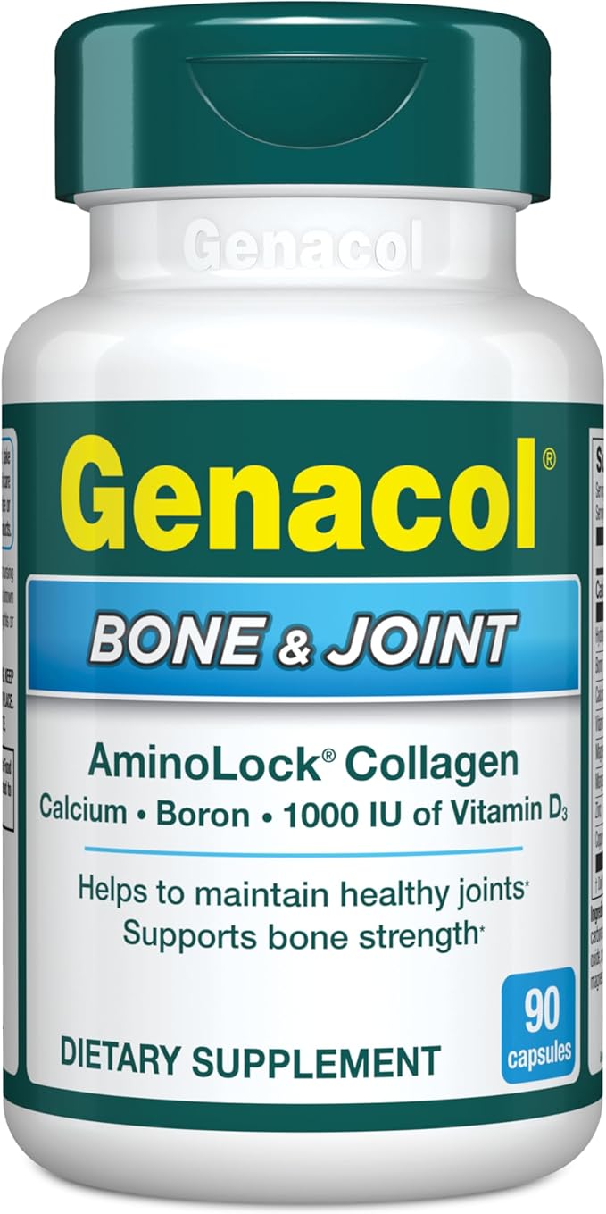 Genacol Bone & Joint – Calcium, Vitamin D3, Boron & Ultra-Hydrolyzed Collagen, Health Supplement, Supports Bone Strength, 90 Capsules (30-Day Supply)