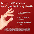 Vaginal Probiotics for Women - pH Balance, Healthy Vaginal Odor, Vaginal Flora, Yeast Balance, Immune Support - Prebiotics & Lactobacillus Probiotic, Mushroom, Cranberry, Pineapple, 60 CT