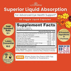 Liquid Lutein & Zeaxanthin – Fast-Absorbing Eye Support for Blue Light & Visual Health with Zinc, Vitamin A & Antioxidants – 60 Veggie Liquid Capsules