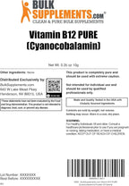 BulkSupplements.com Pure Cyanocobalamin (Vitamin B12) Powder - B 12 Vitamin - B12 Vitamins - Vegan Vitamin - B12 Cyanocobalamin - B12 Supplement - Energy Vitamins (10 Grams - 0.35 oz)
