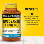 MASON NATURAL Glucosamine & Fish Oil Supplement with DHA & Omega 3 for Joint & Muscle Support, 1 Month Supply Softgel Pills