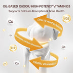 300 Pcs 2 in 1 Vitamin D3 10000 iu Plus K2 (MK-7) 200 mcg Virgin Coconut Oil Softgels with Vitamins D & K Supports Calcium Absorption, Bone, Immune, & Heart Health – Easy to Swallow