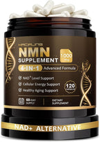 NMN Supplement, 4-in-1 Liposomal NMN 1000mg with Resveratrol, TMG & Quercetin, Supports Cellular Energy & NAD+ Level, NMNH Alternative ＆ NAD+ Supplement Precursor for Men & Women